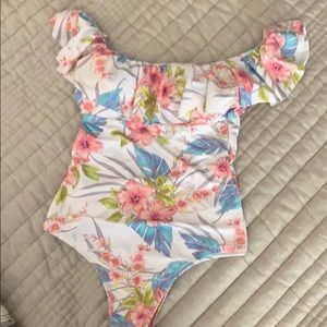 Raisins size small ruffle one piece